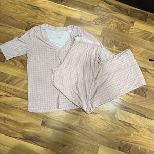 Pajamagram 2‎ Piece Short Sleeve Pink Pajamas Loungewear Medium
